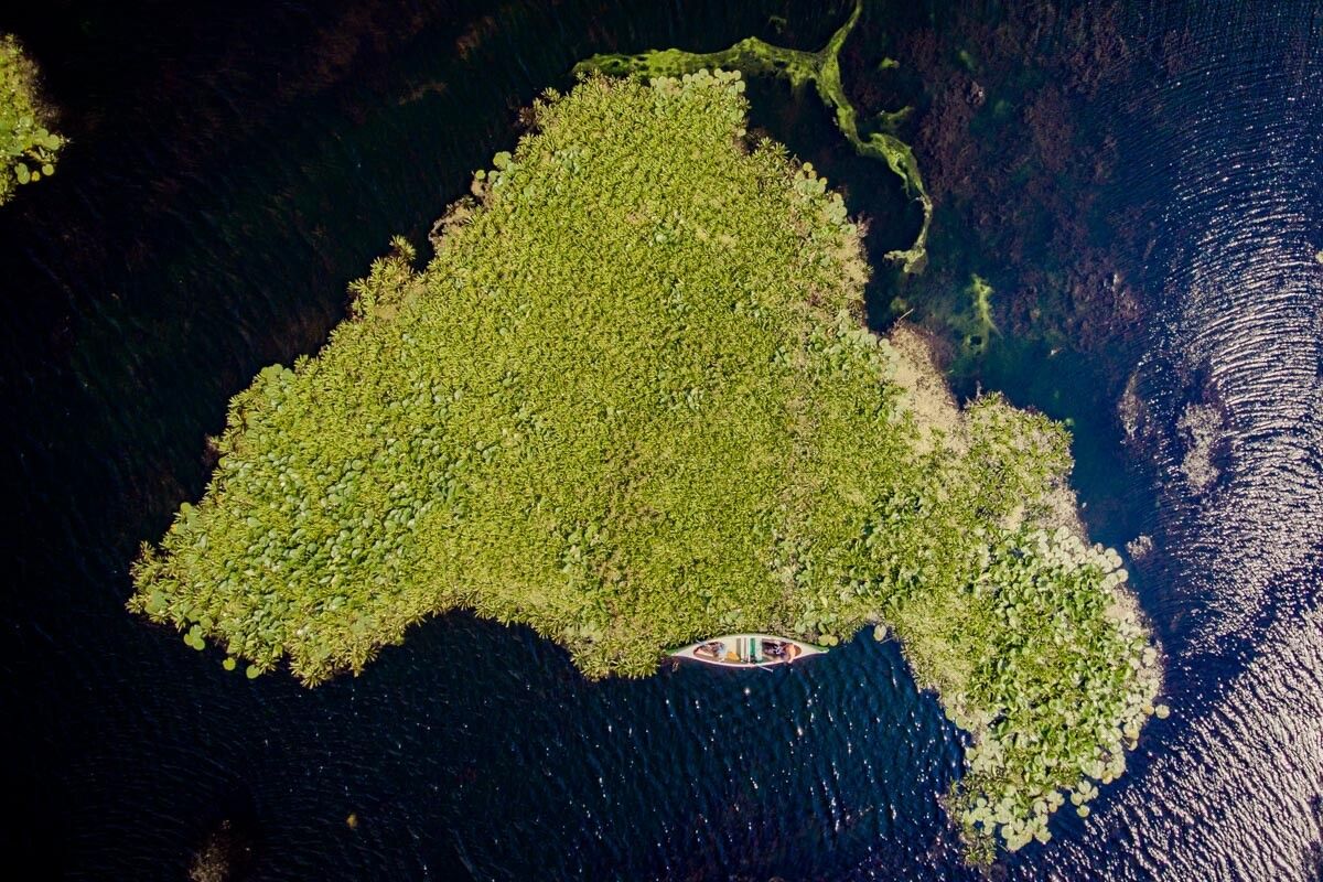 Aerial view of an "ostrov"