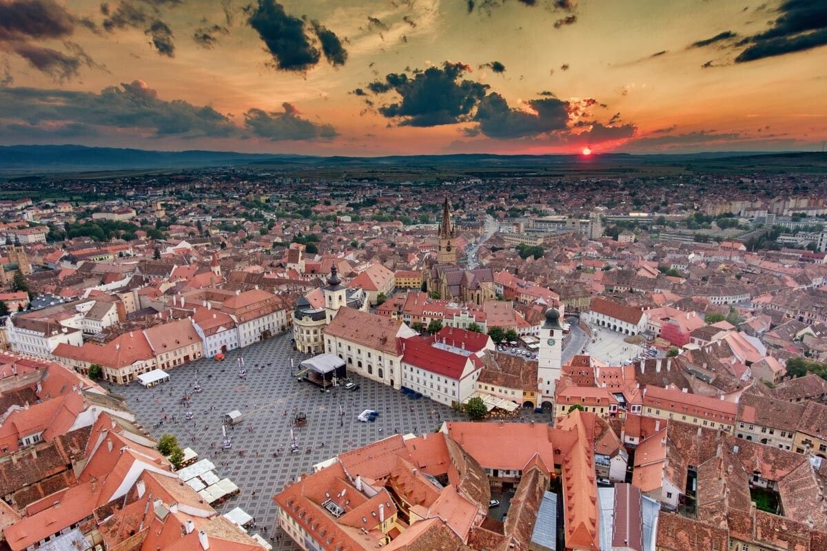 Romania countryside aerial view